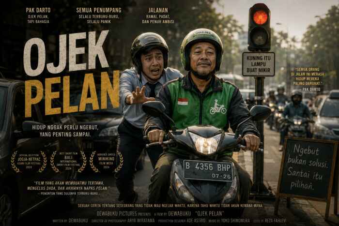 ojek pelan di lampu merah